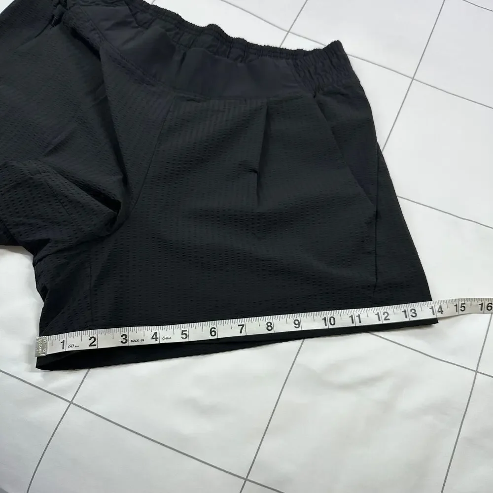 Athleta Shorts Womens 6 Black Textured Brooklyn Nylon Stretch Casual Athletic - Picture 12 of 12